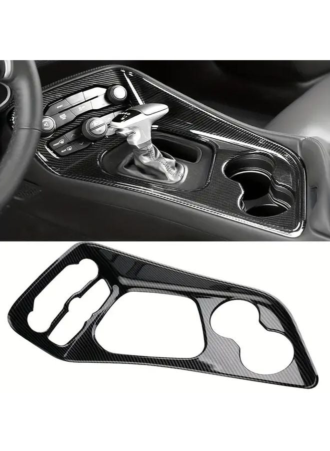 Carbon Fiber Gear Shift Panel Cover For 2015 2023 Dodge Challenger Interior Accessory - Image 1